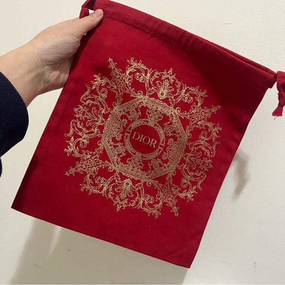 Red Dior Bundle Makeup - Zip Pouch Set Lipstick Mascara Envelope Drawstring - Picture 5 of 7